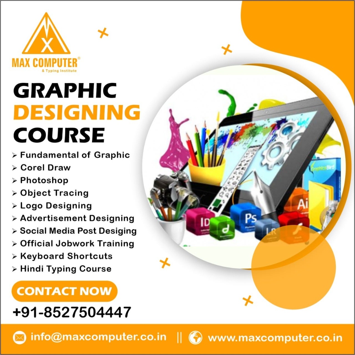 graphic designer course Niche Utama Home Great graphic design course near Daryaganj - Max Computer - Medium