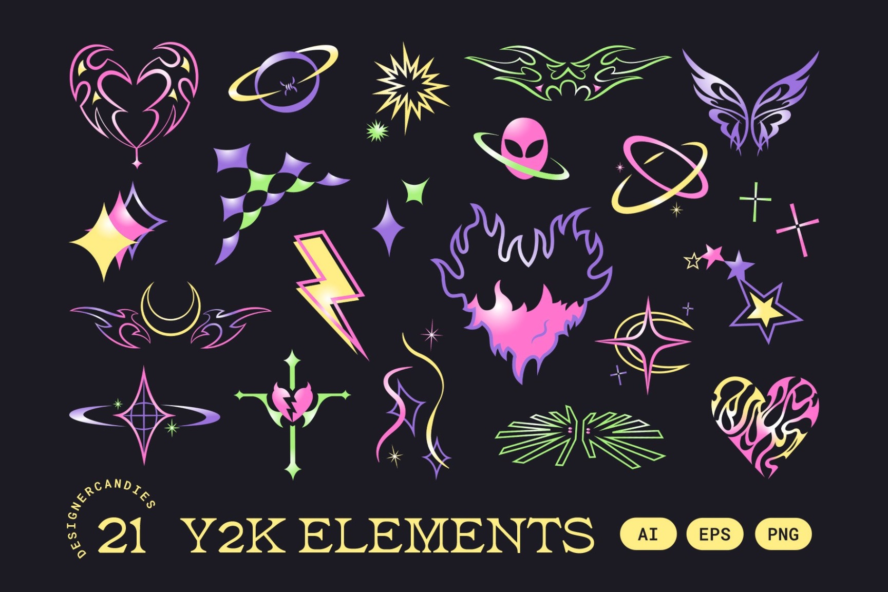 y2k graphic design Niche Utama Home YK Graphics Set